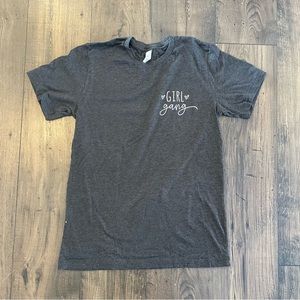 Girl Gang Gray Short Sleeve Graphic Tee